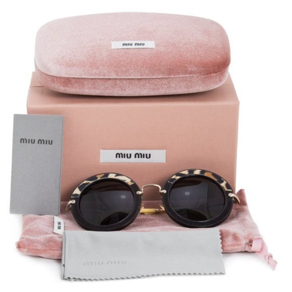 Miu Miu Havana Round Sunglasses - Picture 5 of 5